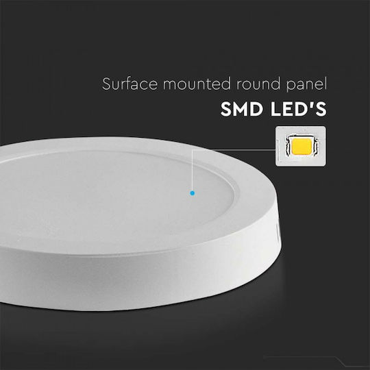 V-TAC Στρογγυλό Εξωτερικό LED Panel 6W με Ψυχρό Λευκό Φως 6500K 120εκ.
