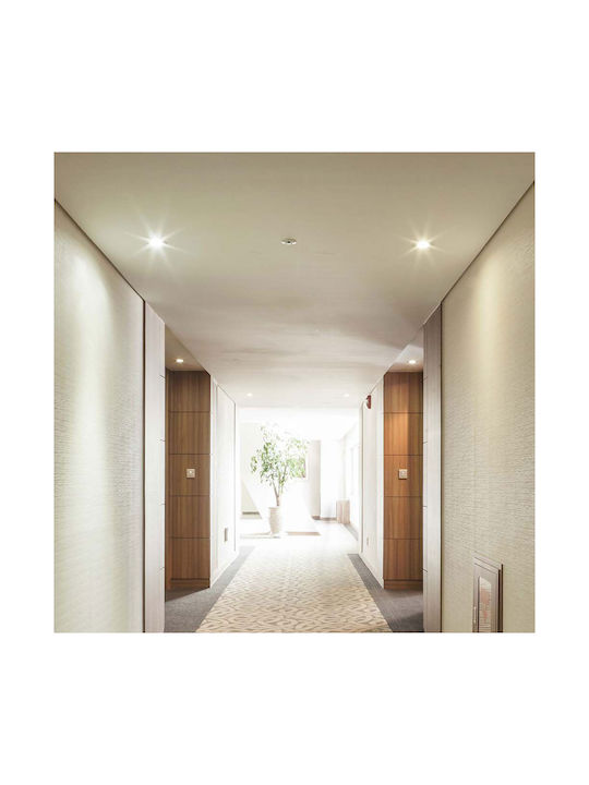 V-TAC Round Metallic Recessed Spot with Integrated LED and Adjustable White Light White 8.75x8.75cm. 1pcs