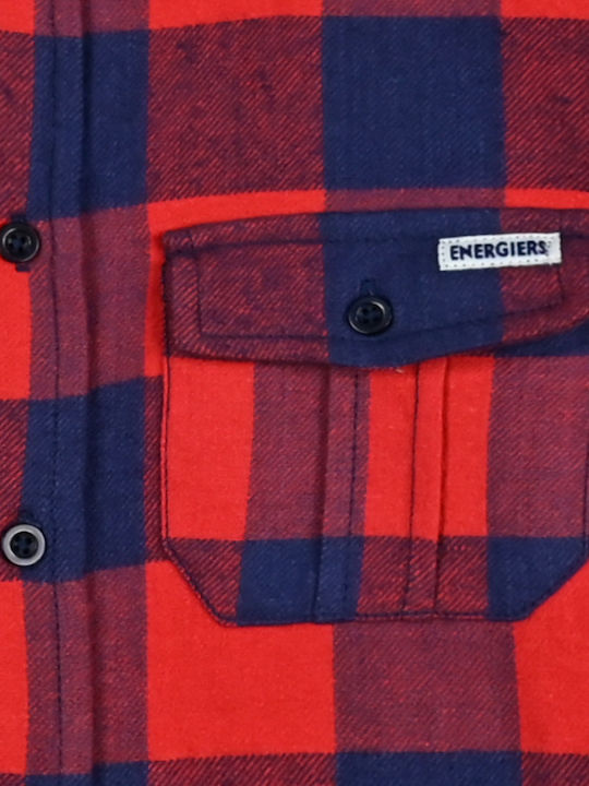Kids Checked Shirt Long Sleeve Red