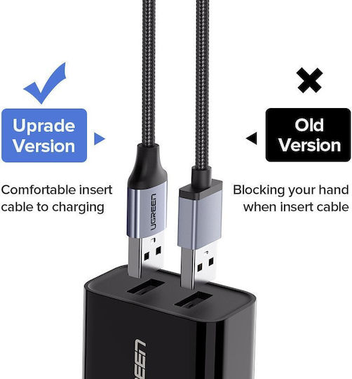 Ugreen US290 1.5m Braided USB 2.0 to micro USB Cable White (60152)