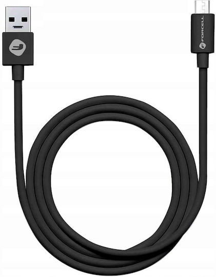 Forcell C321 Regular USB 2.0 to micro USB Cable Μαύρο 1m