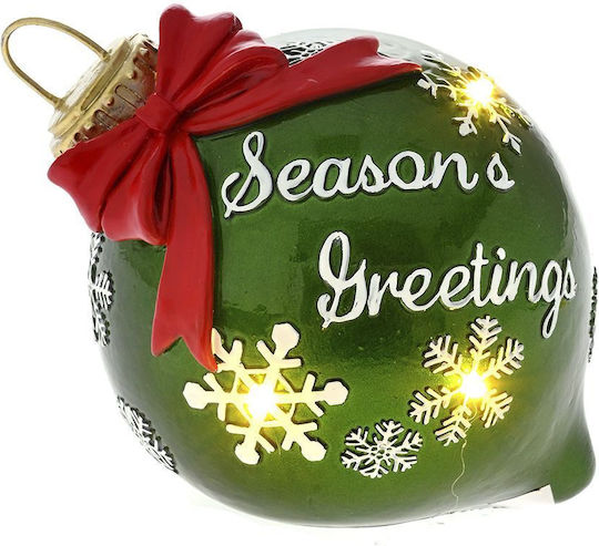 Iliadis Illuminated Christmas Plastic Figure Ball Green Height 13cm Seasons Greetings