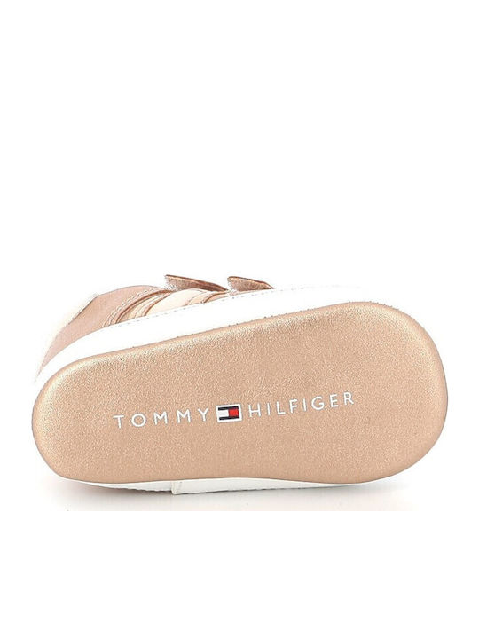 Tommy Hilfiger Βρεφικά Sneakers Αγκαλιάς Χρυσά