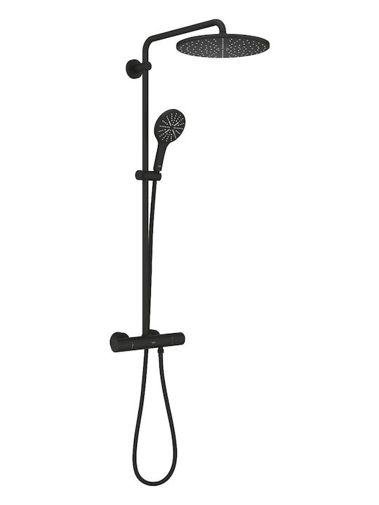 Grohe Rainshower Ρυθμιζόμενη Στήλη Ντουζ με Μπαταρία Μαύρη