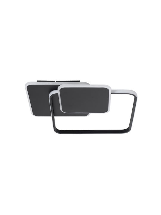 GloboStar Squaro Ceiling Mount Light 51cm Black with Integrated LED and Remote Control