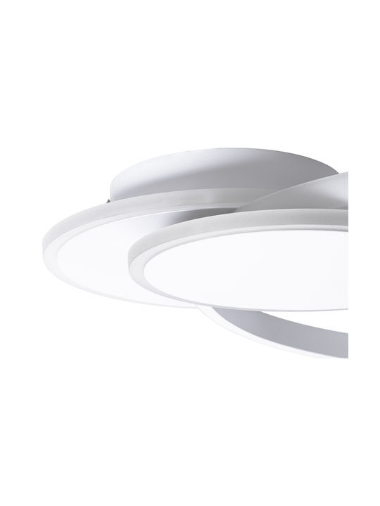 GloboStar Circuo Deckenleuchte 42.5cm Weiß mit Integrierter LED und Fernbedienung