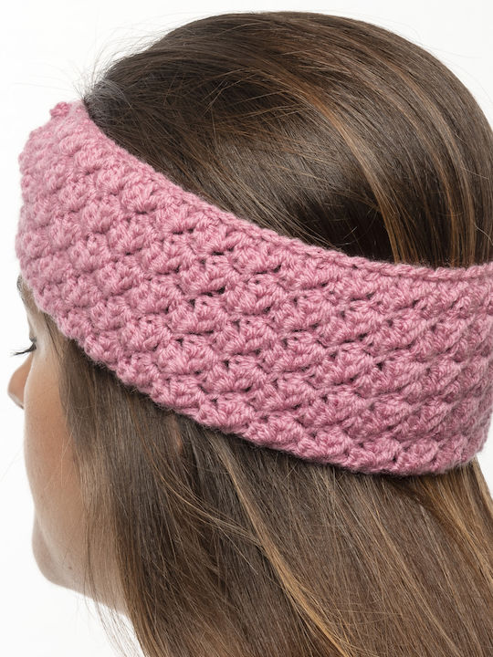 Γυναικείο Headband Πλεκτό σε Ροζ χρώμα