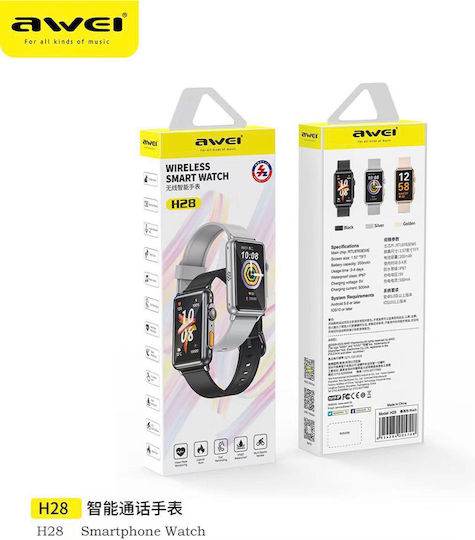 Awei H28 Smartwatch με Παλμογράφο (Μαύρο)