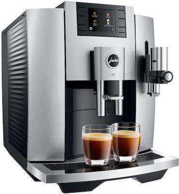 Jura E8 1450W Druck 15bar für Cappuccino mit Mühle Moonlight Silver