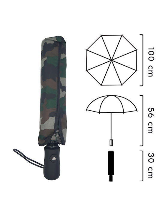 Rezistent la vânt Umbrelă de ploaie Compact Verde