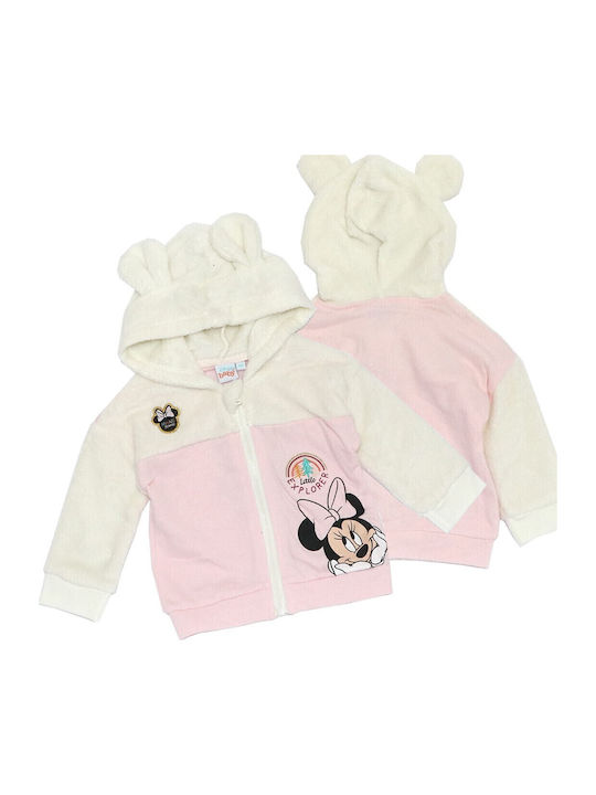 Παιδική Ζακέτα Φούτερ με Κουκούλα Ροζ Minnie Mouse
