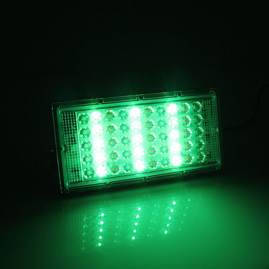 Super Slim Waterproof LED Floodlight 50W RGB with Remote Control IP66