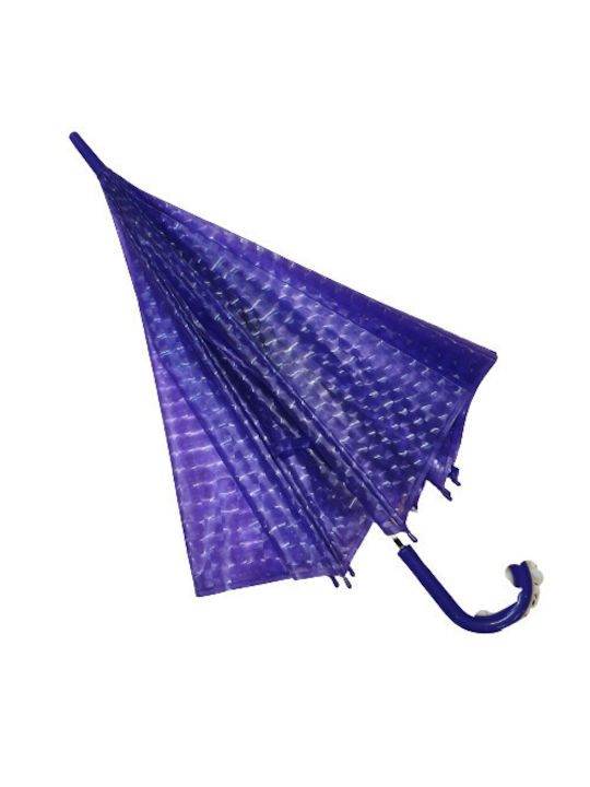 Automatic Umbrella with Walking Stick Purple