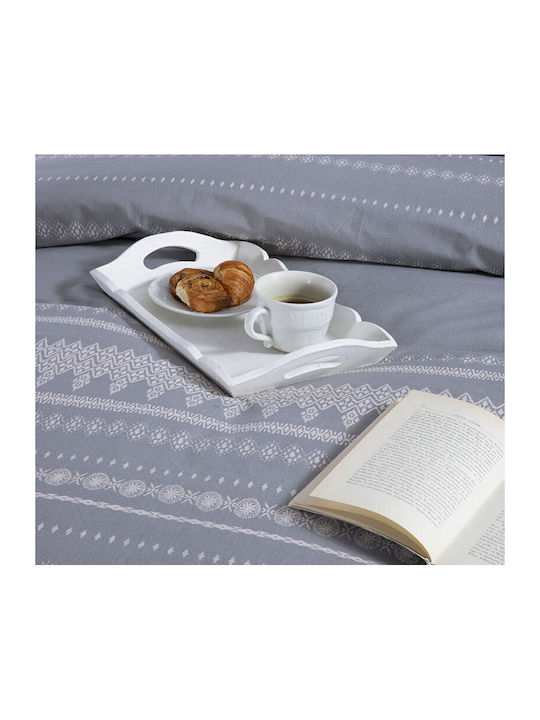 Nef-Nef Homeware Set Bettbezug Baumwolle Einzelbett mit Kissenbezug 170x240 Cleran 034386 Grey