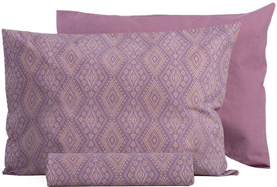 Nef-Nef Homeware Комплект Плик за Завивка Памучен Единичен с Калъфка 170x240 Shreder Морав