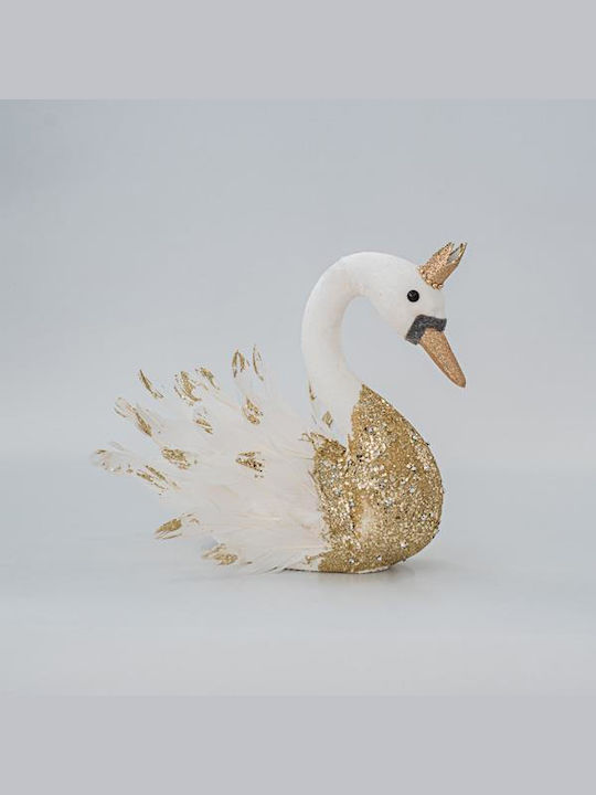 Eurolamp Christmas Fabric Figure Swan Gold Height 28cm 34pcs