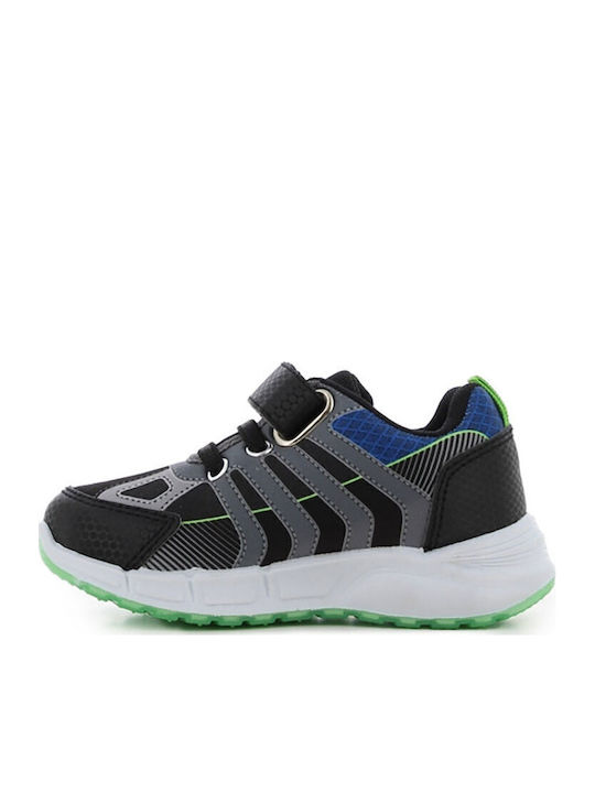 Kinder Sneakers mit Klettverschluss & Lichtern Schwarz