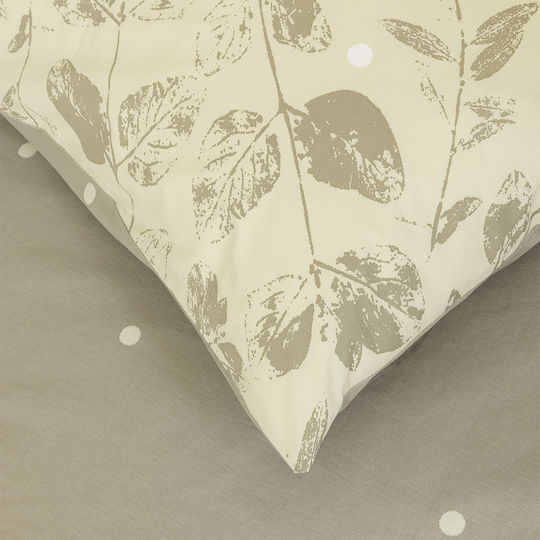 Kocoon Bettbezug-Set Baumwolle Einzelbett mit Kissenbezug 165x245 Fueglio Olive Green