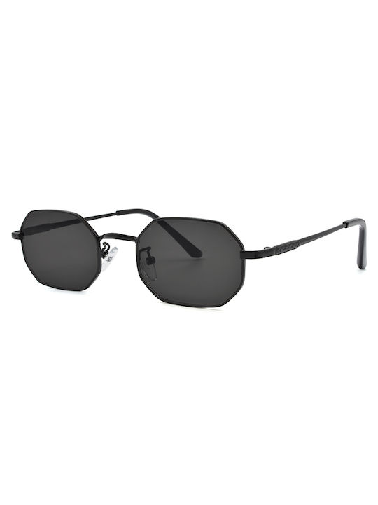 Awear Kresten Women's Sunglasses with Black Metal Frame and Black Lens