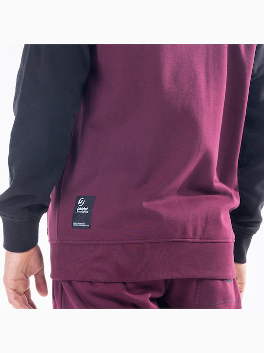 Sweatshirt with Hood Burgundy