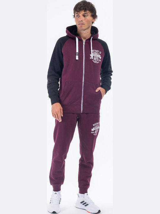 Sweatshirt with Hood Burgundy