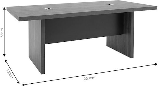 Professional Office Oscar Wooden Grey / Walnut 200x100x76cm
