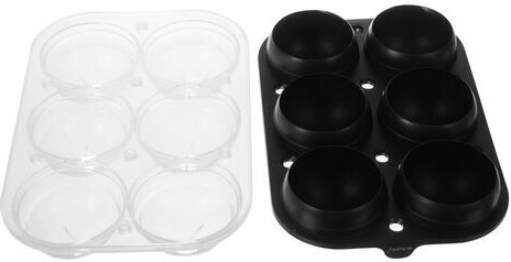 Ruhhy Ice Cube Mold Round Silicone 6 Slots Black