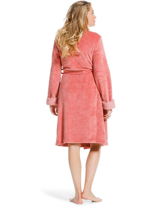 Women's robe 70222-112-0 Pastunette. Pastunette soft fleece morninggown with buttons 'quilted detail