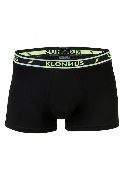 Boxershorts für Männer mit Metallic-Gummi außen Schwarz - Grün 910 Zeus Klonnus