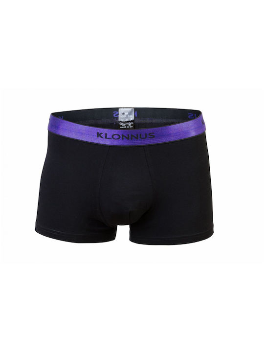 Boxershorts für Männer mit Metallic-Gummi außen Schwarz - Lila 912 Klonnus