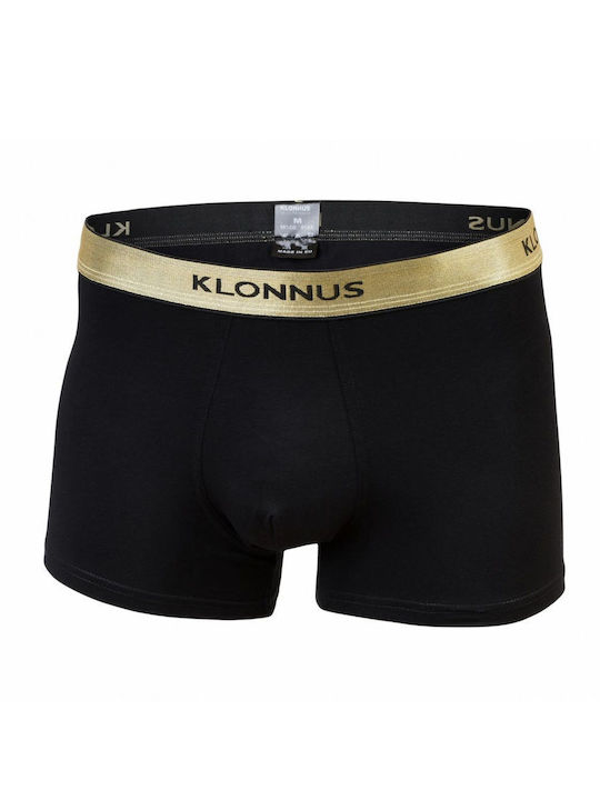 Boxershorts für Herren mit Metallic-Gummi außen Schwarz - Gold 912 Klonnus