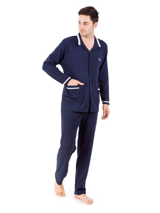 Billy Sabbado Men's Winter Cotton Pajamas Set Blue
