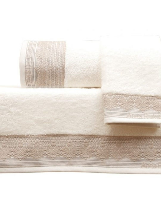 Anna Riska 3pc Bath Towel Set Karla 419440 3 Ivory Ribbon Packaging Weight 600gr/m²