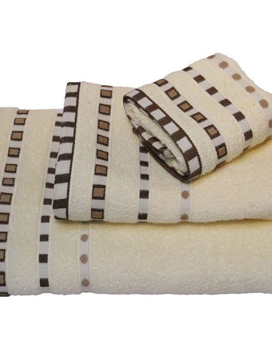 Le Blanc Hand Towel Πεννιέ Ζακάρ Πουά 30x50cm. Cream Weight 450gr/m²