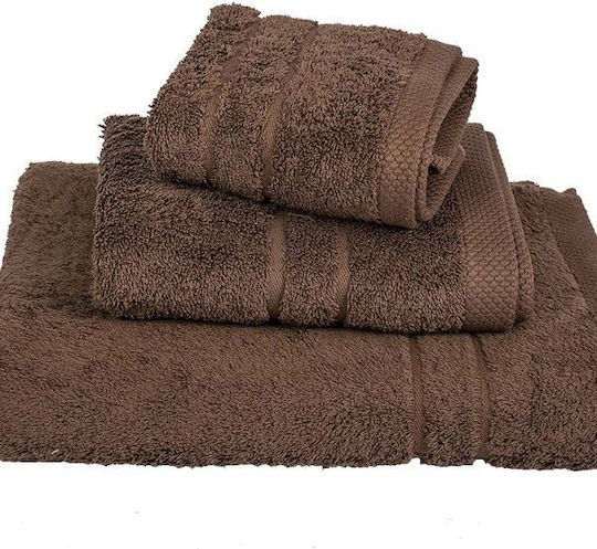 Le Blanc Badehandtuch Gekämmte 80x145εκ. Brown 600gr Gewicht 600gr/m²