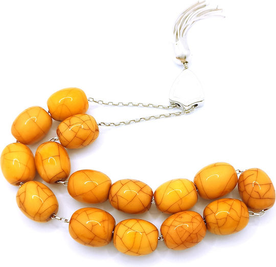 PS Silver Sorgenperlen aus Silber Länge 1.6cm mit Quaste Orange