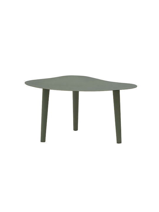 Oval Metal Side Table Green 60x40x30 cm