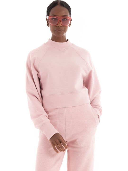 Tracey Mixed Crewneck Γυναικείο Φούτερ Ροζ