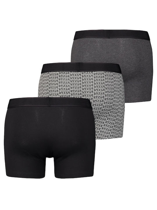 Levi's Herren Boxershorts Schwarz mit Mustern 3Packung