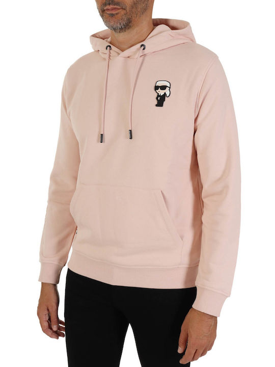 Karl Lagerfeld Men's Sweatshirt with Hood Pink