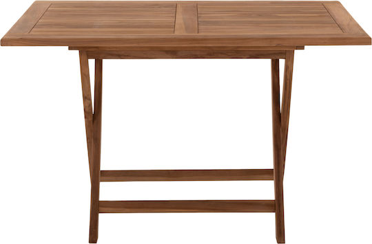 Garten- und Terrassentisch aus Teak Zusammenklappbar Kendall Natürlich 120x80x75cm