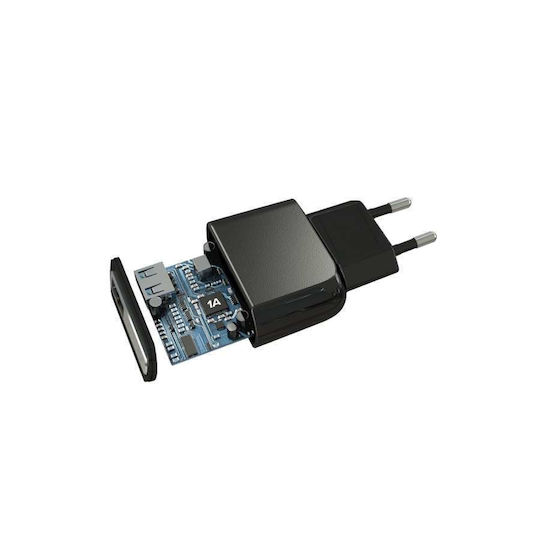 Cellular Line Ladegerät mit USB-A Anschluss und Kabel Micro-USB 5W Schwarzs (ACHUSBKITMICROUSB2)