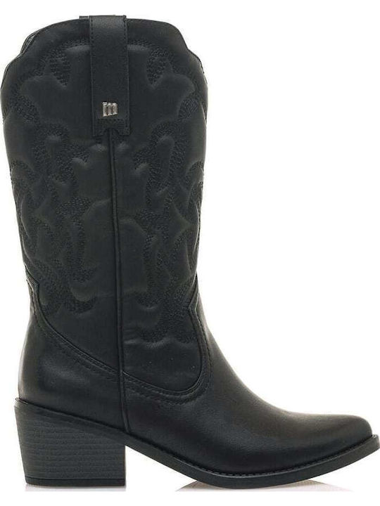 Damenstiefel Cowboy mit Mittelhohem Absatz Schwarz