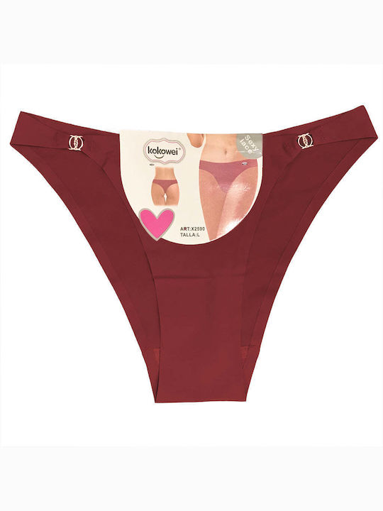 Ustyle Women's Slip Seamless Burgundy