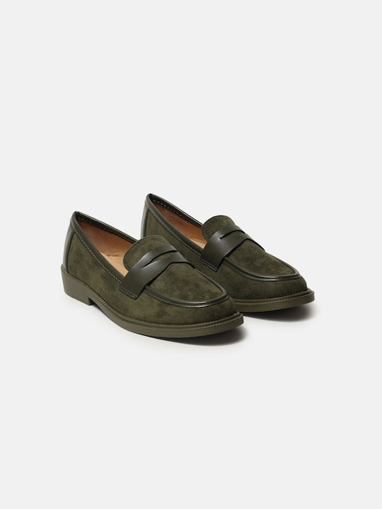 InShoes Γυναικεία Loafers σε Χακί Χρώμα