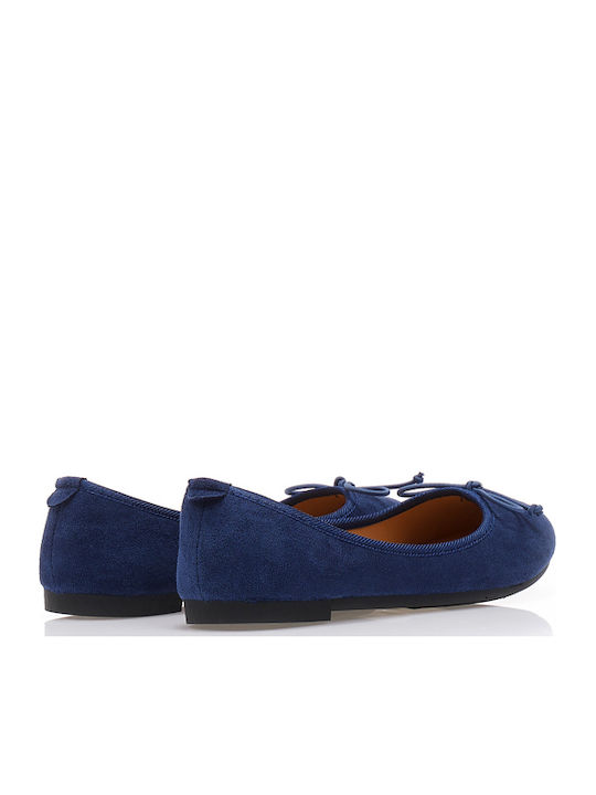 Wildleder Damen Ballerinas Blau