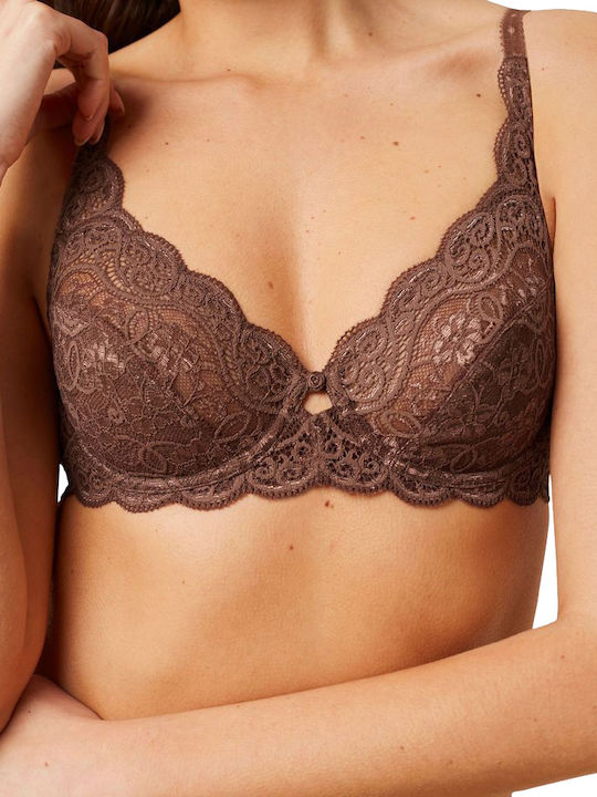 Amourette 300 W X Balconette Balconette Bra without Padding Underwire Brown