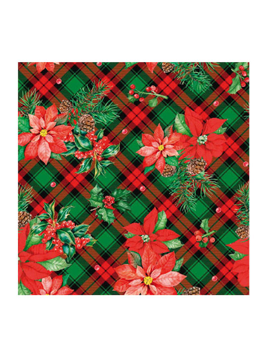 Borea Christmas Tablecloth Fabric Red L180xW140xH180cm.