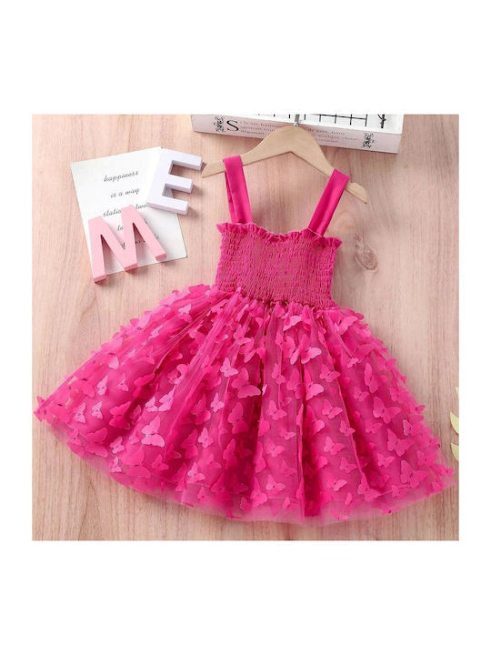 TakTakBaby Rochie pentru Copii Din Tulle Fără mâneci Fuchsia