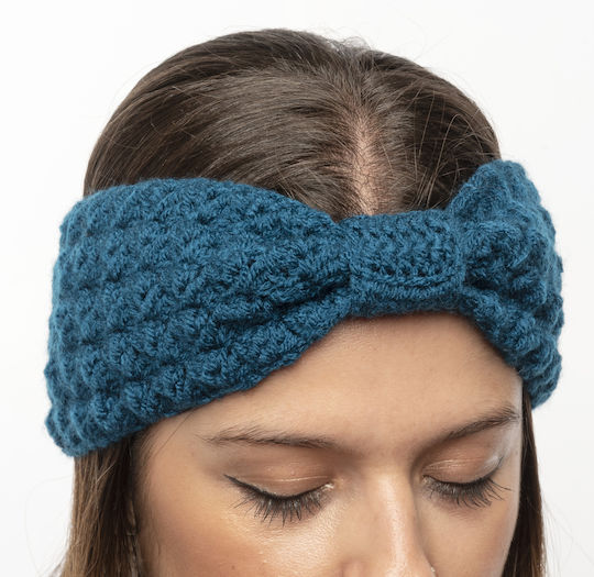Headband Knitted in Blue color